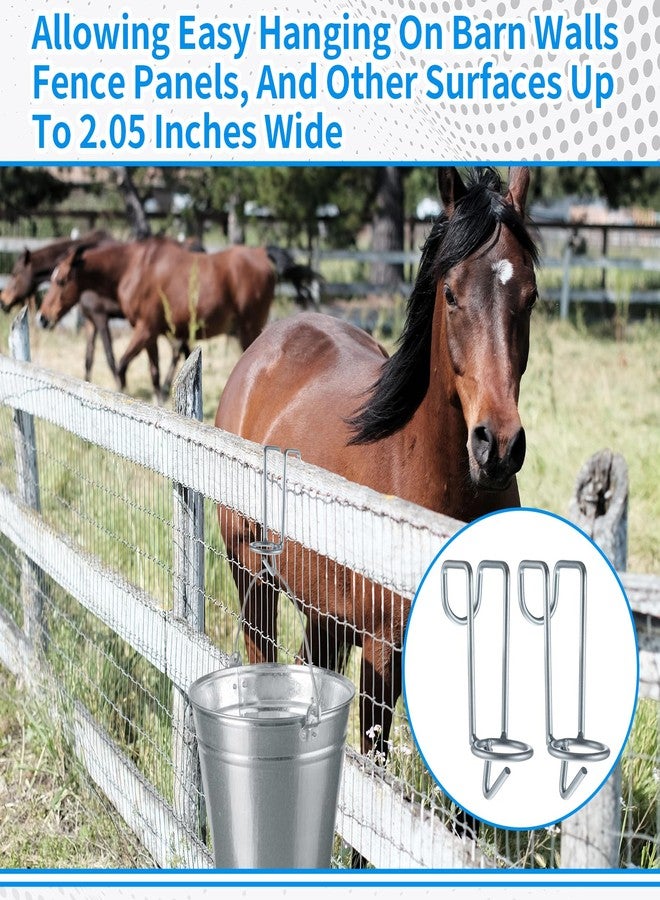 AojSup 2 Pcs Horse Water Bucket Hooks Portable Horse Bucket Hooks Removable Hangers Equestrian Stall Accessories Livestock Supplies, Over The Fence, Hang on Stall Walls (Silver) - Image 4